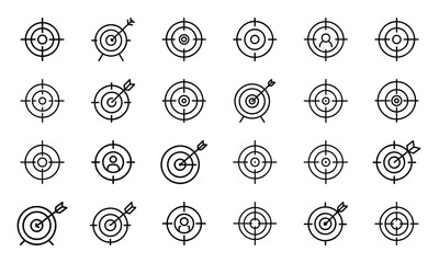 Aufkleber - Target icons collection representing goals success and achievement in business and personal endeavors