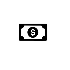 Poster - A simple black and white illustration of a rectangular bill with a dollar sign in the center circle