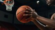 © Atelier d’Alya - African American basketball player holding the ball ready to shoot