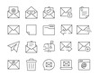 © GraphicGlow - mail path icon set. Outline web icons. Editable strokes. vector illustration