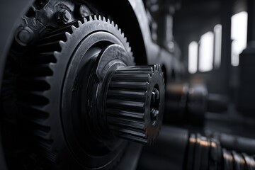 Poster - Industrial gear mechanism highlighting intricate design and functionality in a machinery environment