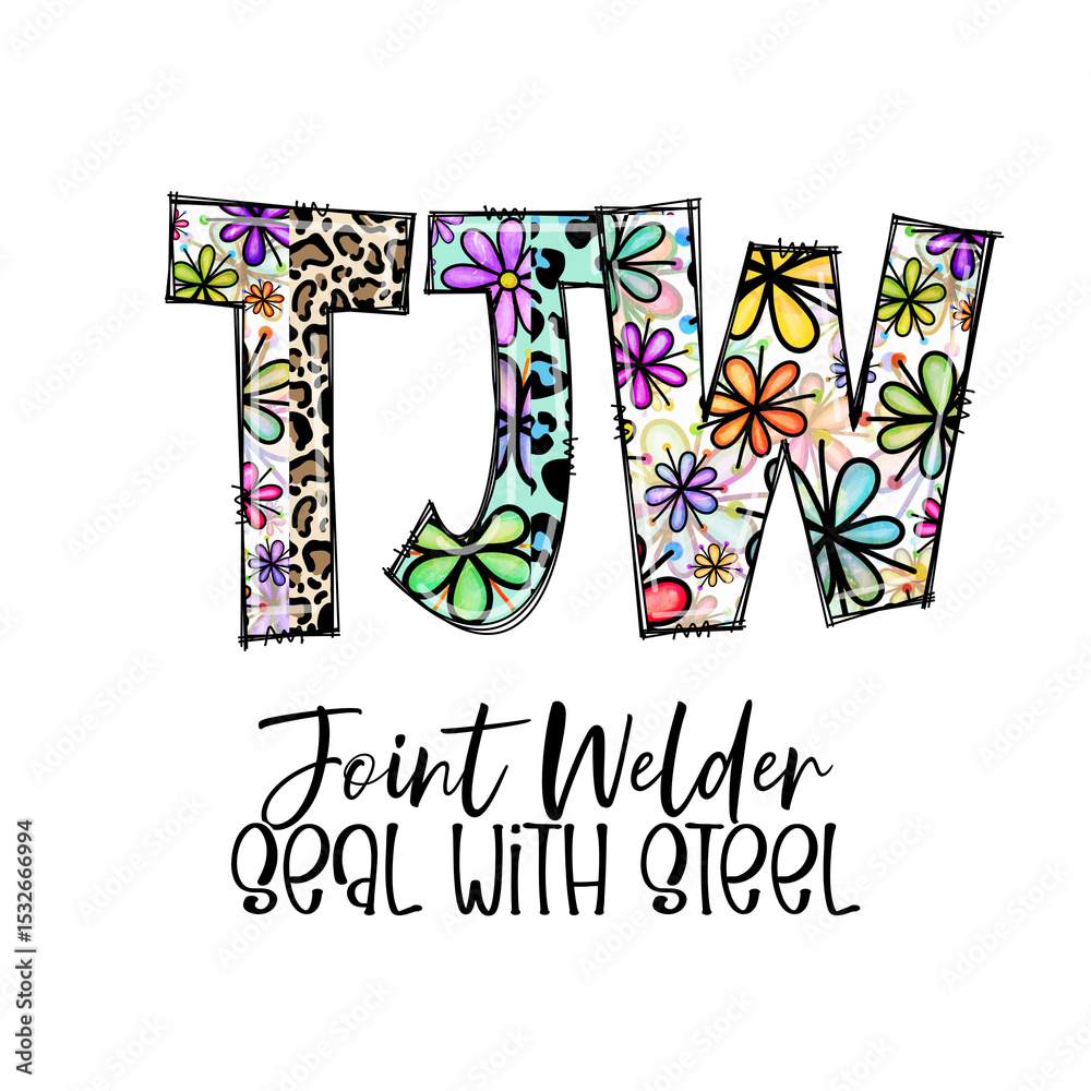 Designed Joint TJW Joint Welder Seal with Steel Design with Flowers and Leopard Print ...