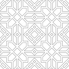 Poster - Modern Line Art Geometric Shape Tileable Seamless Repeat Pattern