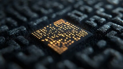 Aufkleber - Microchip Marvel: A detailed, golden microchip nestles within a circuit board, symbolizing innovation and technological progress in the digital age.
