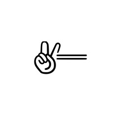 Poster - Two finger gesture icon vector with motion lines symbolizing interaction 