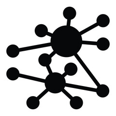 Poster - Polygonal net algorithm solid icon, neural network concept. Vector graphics. Data graph cloud, deep learning sign on white background, style mobile or design.