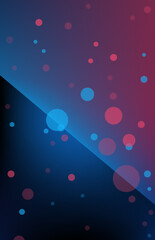 Wall Mural - Red and blue gradient with dark bubbles and overlay dots effect soft blurs background 