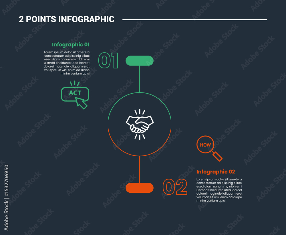 comparison choice infographic process diagram with open circle cut up ...