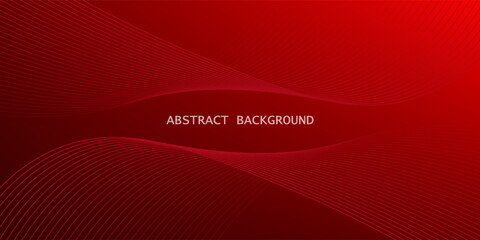 Wall Mural - abstract red gradient background with glowing wave. shiny moving lines design element. elegant flowi