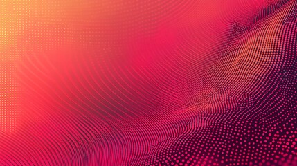Poster - Abstract background with curved lines and gradient color, red and yellow halftone dots pattern