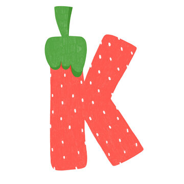 Alphabet K Strawberry