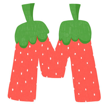 Alphabet M Strawberry