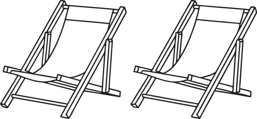 Poster - Beach Chair Icon Line Art Minimalist Vector Illustration Silhouette Style