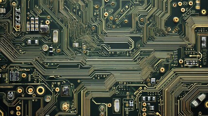Poster - Detailed Abstract Image of Electronic Circuit Board Texture