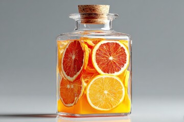 Aufkleber - Blood Orange and Orange Slices in Glass Jar, Representing Healthy Eating and Fresh Ingredient Sourcing for Food and Beverage Industry : Generative AI