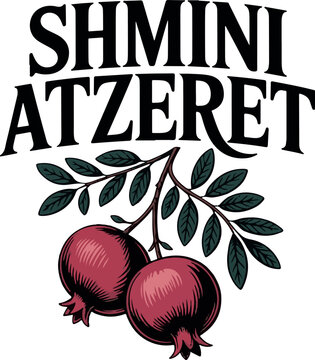 Shmini Atzeret T-shirt design, Purim Background with hebrew greeting - 