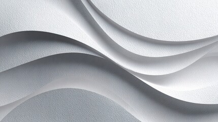 Poster - Abstract White Layered Forms on Light Gray Background