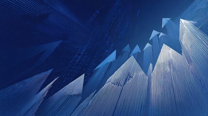 Poster - Abstract Corporate Background with Ascending Arrows in Blue Tones