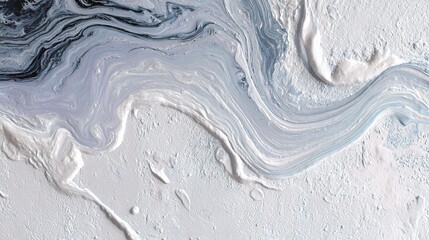 Poster - Abstract White Fluid Composition on Textured Gray Background