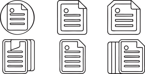 Poster - Document Icon Vector Black Silhouette for File Paperwork Office Admin or Business UI in Minimal Flat Design