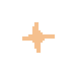 Aufkleber - Blocky pixel-art cross floating on transparent background, showing stepped edges, peach-orange tone