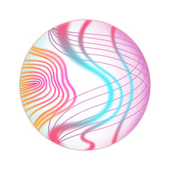 Poster - Abstract circular vortex is swirling in flat design with vibrant bands on transparent background