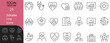 © Dipa - 21 editable line icons focused on social medicine, featuring healthcare, hospital, doctor, patient care, medical data, and community support—perfect for web, app, and print use.