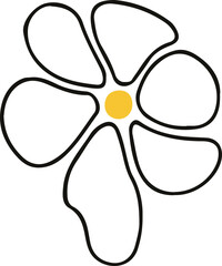 Poster - Hand-drawn flower icon is floating over transparent background in minimalist vector flat design