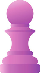 Poster - Flat vector chess pawn is featuring smooth pink-to-purple gradient tones on transparent background