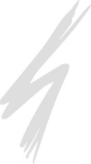 Poster - Abstract zigzag shape floating on transparent background, showing jagged light gray brushstroke
