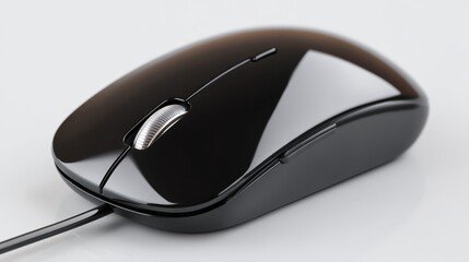 Poster - Ergonomic black computer mouse, enhancing comfort and productivity for modern workspaces