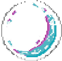 Poster - Abstract circular frame is rotating in mosaic style showing pixel swirl on transparent background