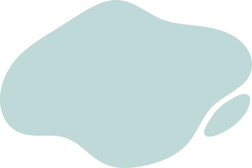 Poster - Abstract light cyan blob and elongated oval are floating in flat design, transparent background