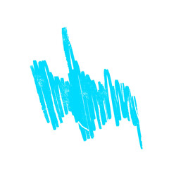 Poster - Abstract waveform-like scribble is forming flat design with cyan strokes on transparent background
