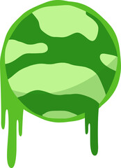 Poster - Abstract green circle is floating in flat design featuring dripping bands, transparent background