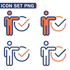 Poster - icone di ispezione - serie classic line setup menu illustrazioni positivo approvato consenso