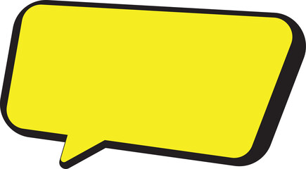 Poster - Flat speech bubble graphic is floating on transparent background, with thick black outline