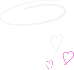 Poster - Abstract doodle is appearing on transparent canvas featuring white oval loop and pink-white hearts