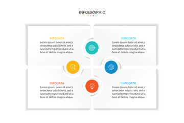 Poster - infographic vector illustration with 4 steps, infographic template design. Can be used for process diagrams, presentations, workflows.