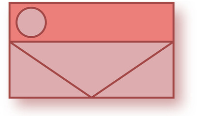 Poster - Abstract UI card is being shown in flat UI with red bar, circle, diagonals, transparent background