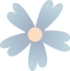 Poster - Vector-style flower is showing pastel gradient petals and peach center on transparent background