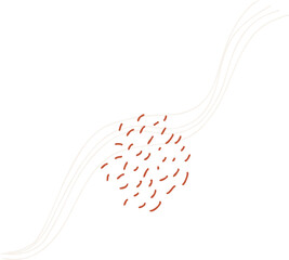 Poster - Abstract graphic is featuring white wave arcing with orange brush strokes on transparent background