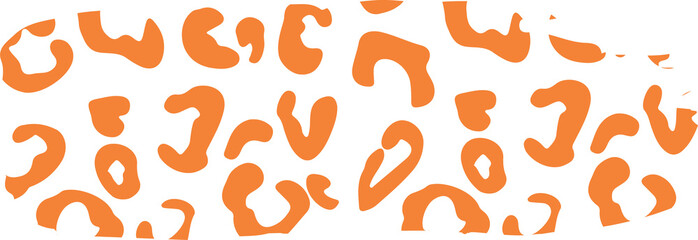 Poster - abstract orange blobs pattern is repeating in flat design on transparent canvas, with organic loops