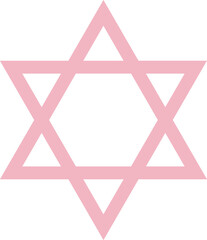 Poster - Stylized pink six-pointed star symbol is glowing in flat design over transparent background