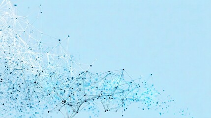 Poster - Crisp Abstract Polygon Network Design with Dots and Lines on Clear Background