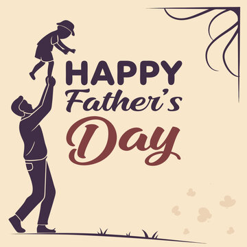 Happy Father's Day and Happy Holidays Celebration Design with Colorful 3D Text and Symbols