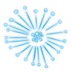 Poster - Abstract blue radial design is radiating in flat vector style with dot rods, transparent background