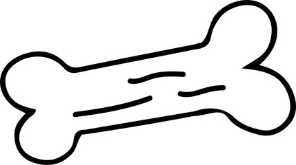 Poster - Flat design dog bone is being shown on transparent backdrop with thick outline and interior lines