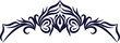 © vectorfusionart - Symmetrical tribal motif flat vector is featuring navy swirls on transparent background, copy space