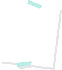 Poster - Displaying flat stacked pair of Polaroid frames using teal tape and shadows on transparent bg
